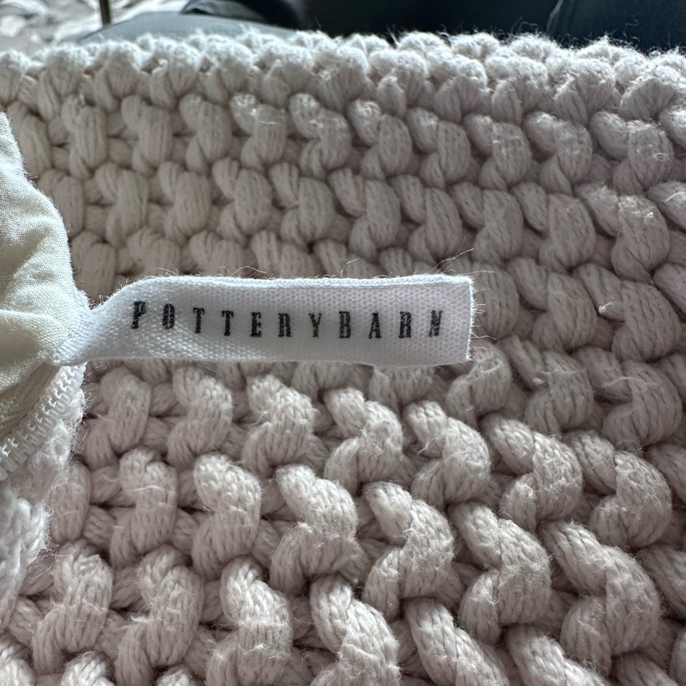 Pottery Barn throw pillow covers x2, 18” & 20” squares (covers only, no inserts) - Picture 6 of 7